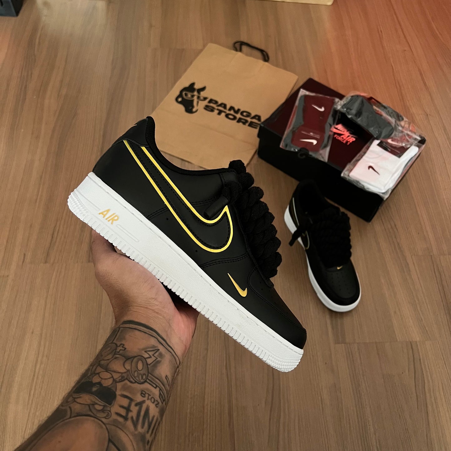 Nike Air Force 1 '07 LV8 Swoosh Pack Black Rope