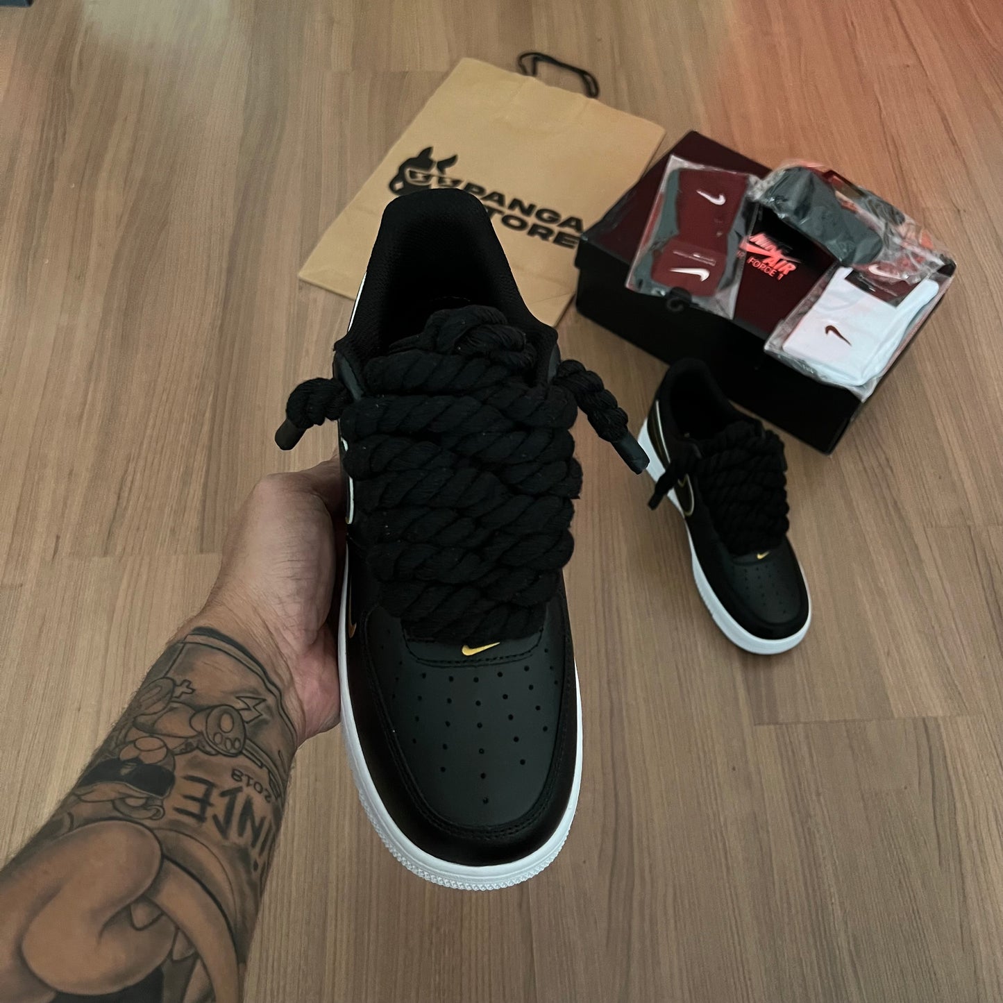 Nike Air Force 1 '07 LV8 Swoosh Pack Black Rope