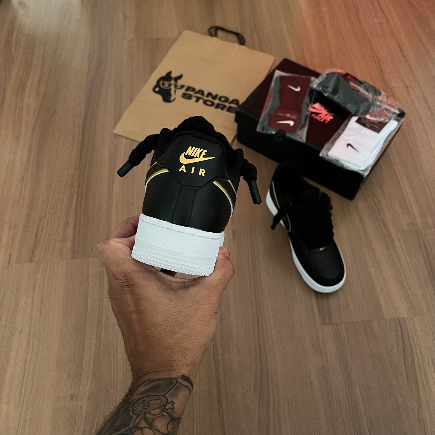 Nike Air Force 1 '07 LV8 Swoosh Pack Black Rope