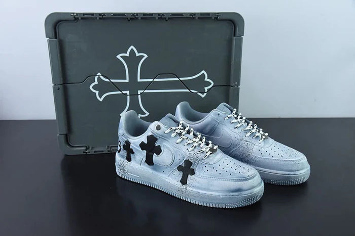 Air Force 1 Chrome Hearts Blue (Custom) Special Box