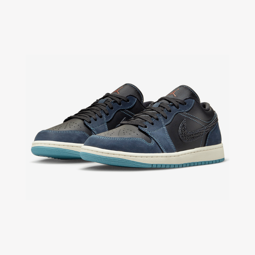 Air Jordan 1 Low SE Black Dark Obsidian Snakeskin