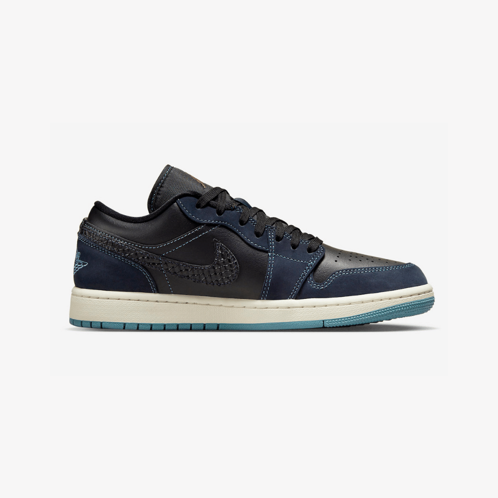 Air Jordan 1 Low SE Black Dark Obsidian Snakeskin