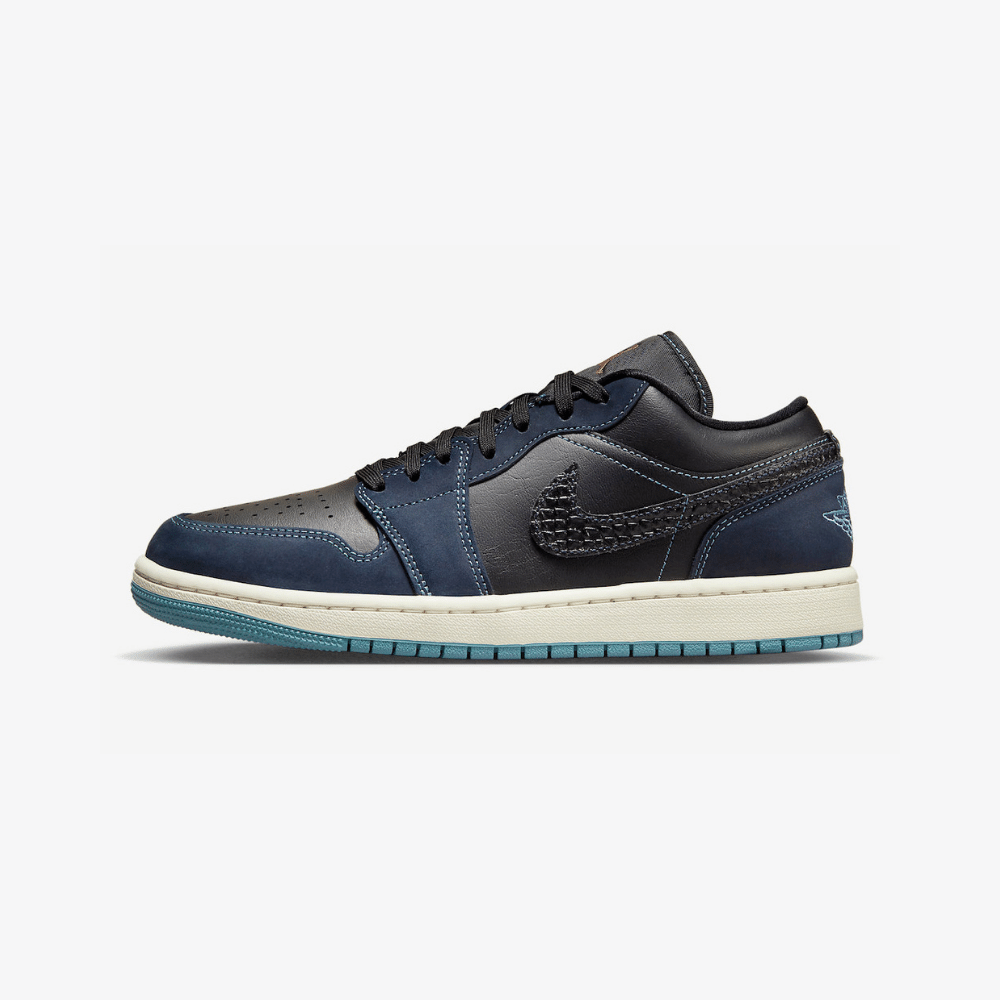 Air Jordan 1 Low SE Black Dark Obsidian Snakeskin