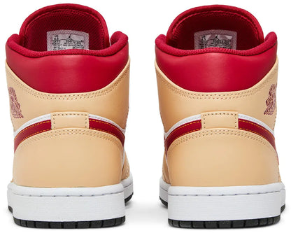 Air Jordan 1 Mid 'Light Curry Cardinal Red'