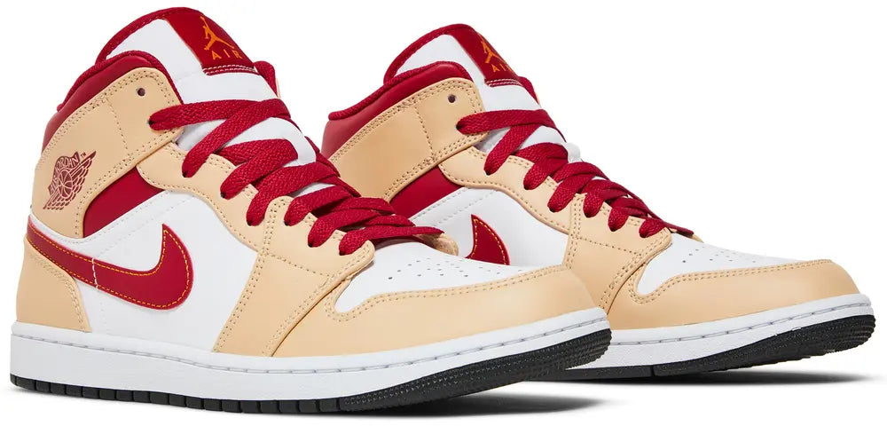 Air Jordan 1 Mid 'Light Curry Cardinal Red'