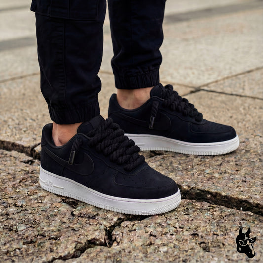 Nike Air Force 1 Black Noir Rope