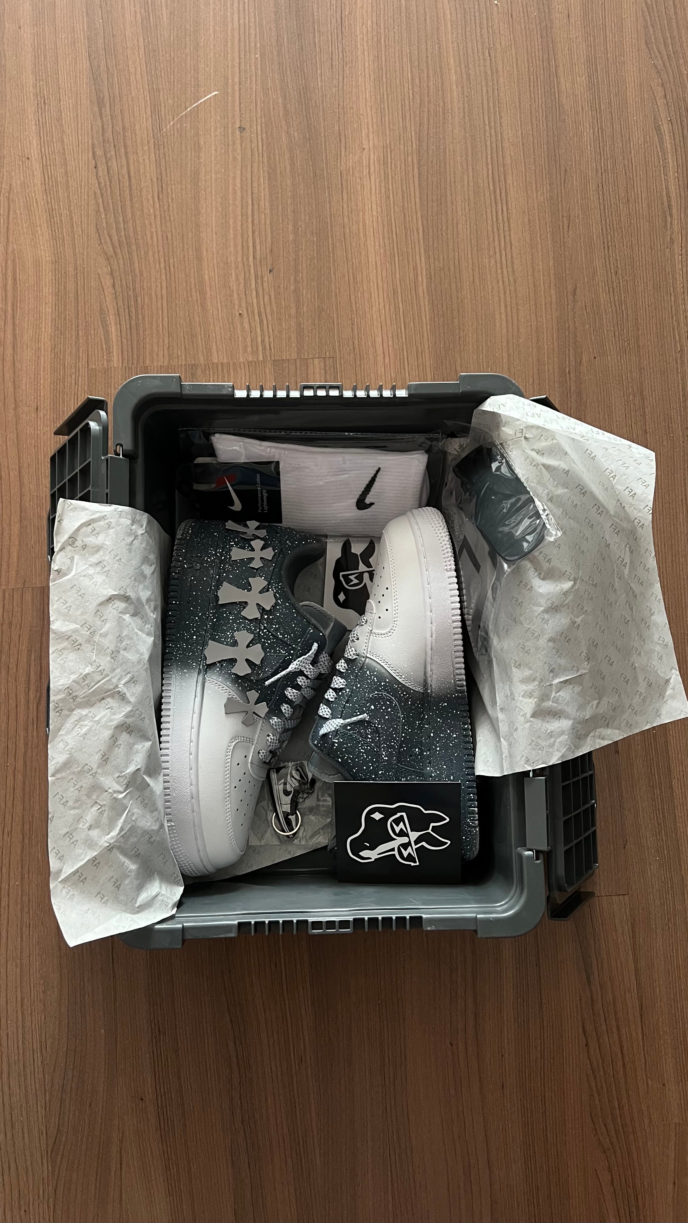 Air Force 1 Chrome Hearts Grey (Custom) Special Box