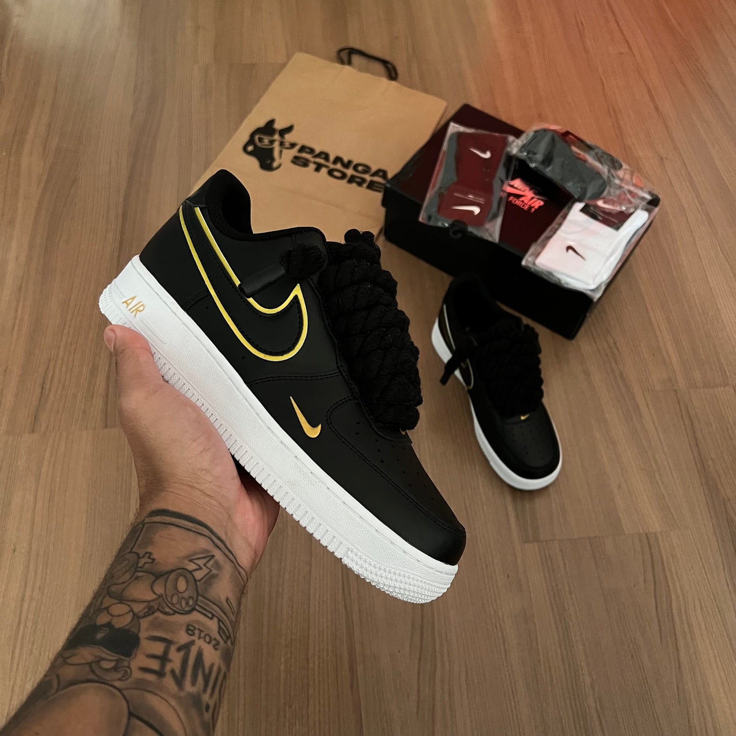 Nike Air Force 1 '07 LV8 Swoosh Pack Black Rope