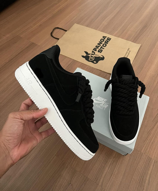 Nike Air Force 1 Black Noir Rope (PRONTA ENTREGA)