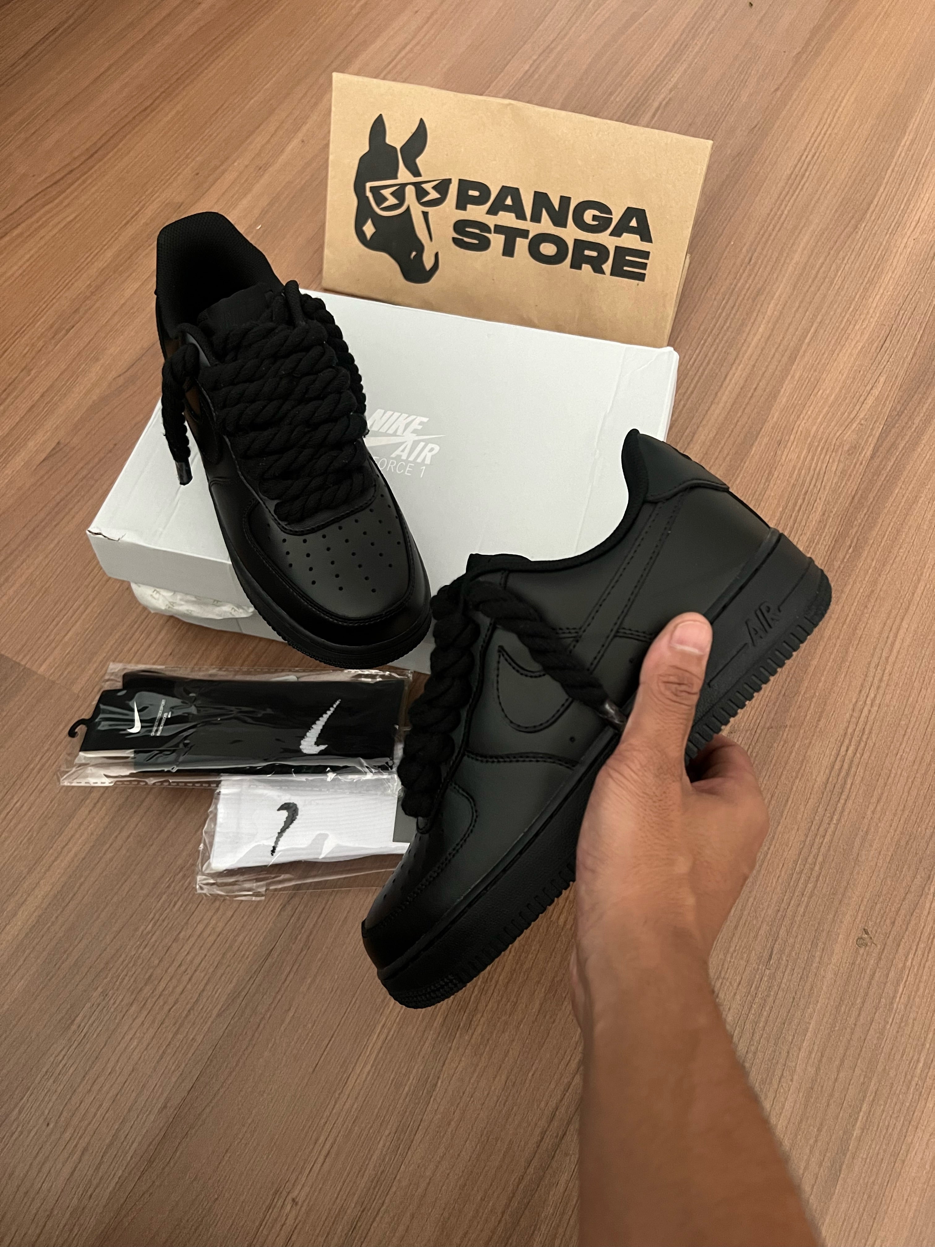 Nike Air Force 1 Black Rope
